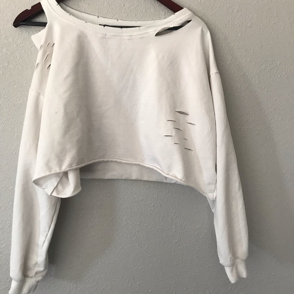 Forever 21 Tops - Forever 21 distressed cropped sweatshirt Forever 21 Tops - Forever 21 distressed cropped sweatshirt
